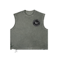 Circle Logo Distressed Grommet Eyelet Tank Top