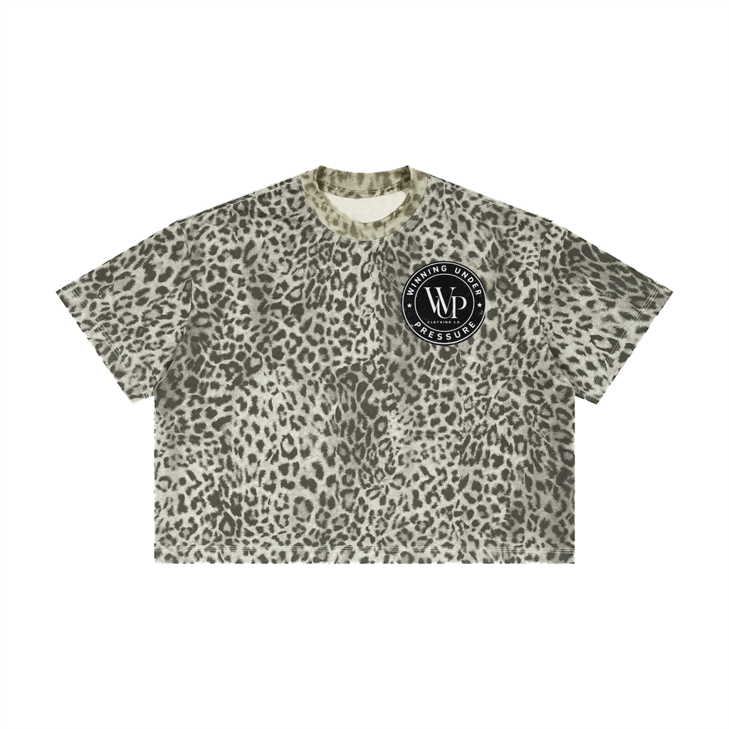Circle Logo Leopard Print Boxy T-Shirt