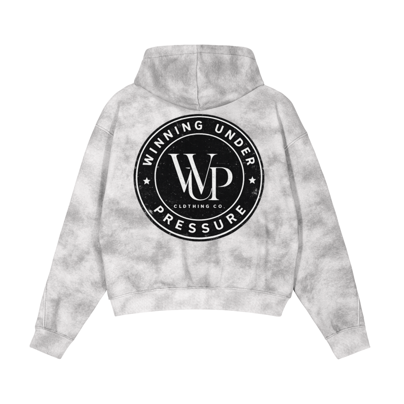 Circle Logo Dirty Washed Zip-Up Fleece Hoodie